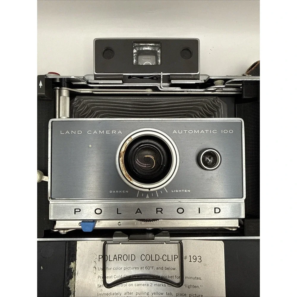 Vintage Polaroid Land Camera Model 100 w/ Original Strap And Case UNTESTED